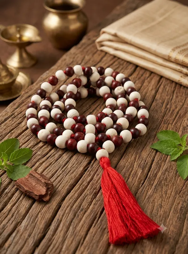 Red_And_White_Beaded_Mala_With_Tassel