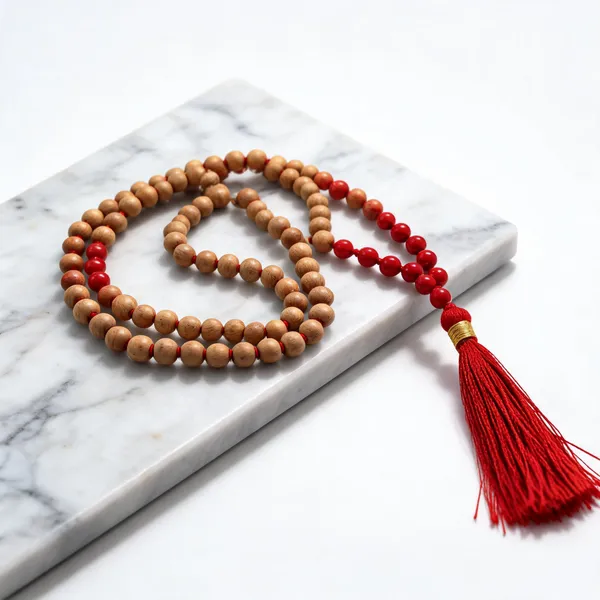 White_Sandalwood_Mala_with_Red_Coral_Beads_for_Men_&_Women_Lab_Certified