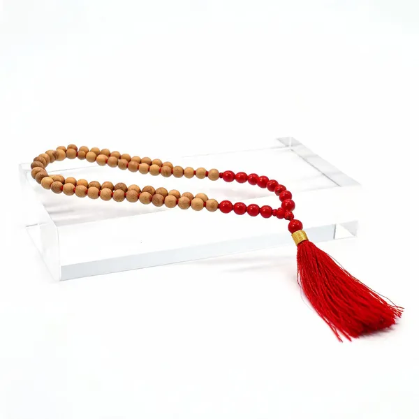 White_Sandalwood_Mala_with_Red_Coral_Beads_for_Men_&_Women_Lab_Certified