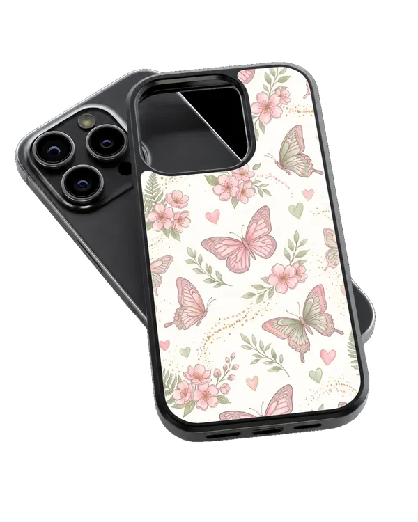 Butterfly_Bloom_Pink_Butterfly_Floral_Premium_Glass_Phone_Covr_Default_Title