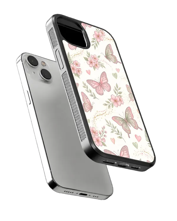 Butterfly_Bloom_Pink_Butterfly_Floral_Premium_Glass_Phone_Covr_Default_Title