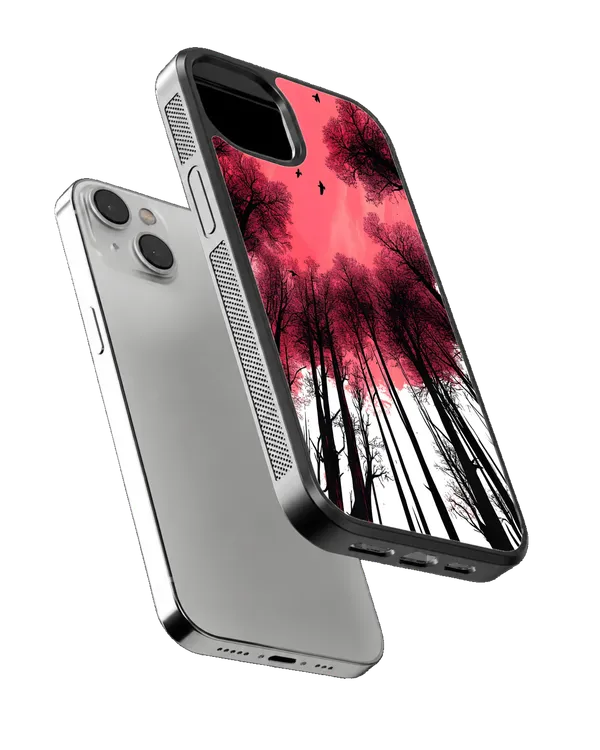 Pink_Sunset_Forest_Silhouette_Premium_Glass_Phone_Covr_Default_Title