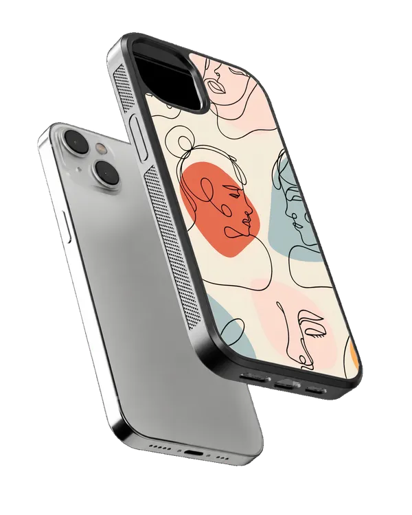 Abstract_Line_Art_Faces_Premium_Glass_Phone_Covr_Default_Title