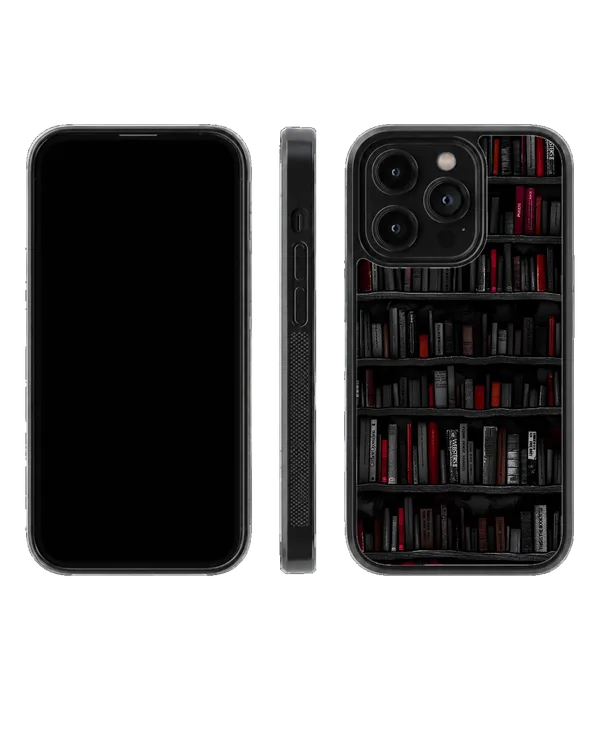 Dark_Academia_Bookshelf_Premium_Glass_Phone_Covr_Default_Title
