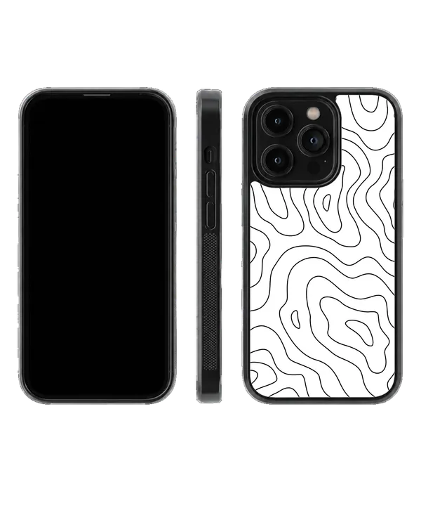 Black_White_Topographic_Contour_Lines_Premium_Glass_Phone_Covr_Default_Title