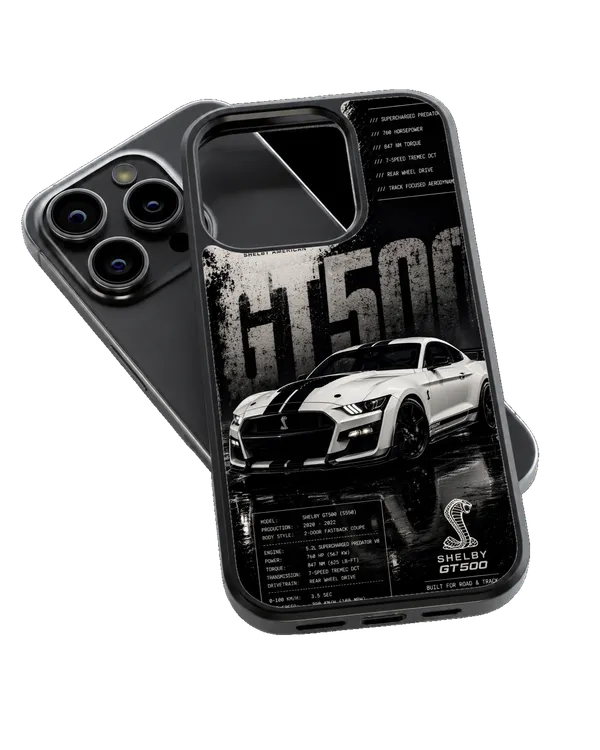 Shelby_Gt500_Mustang_Black_White_Muscle_Car_Premium_Glass_Phone_Covr_Default_Title