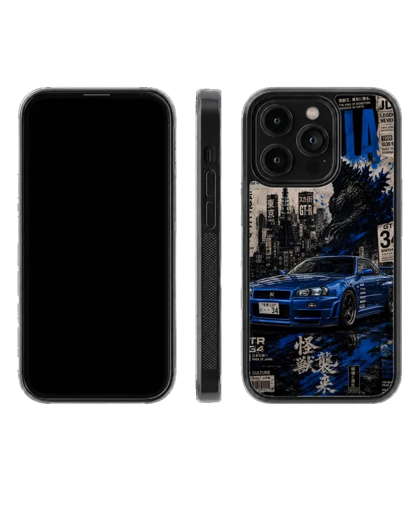 Blue_Nissan_Gtr_R34_Godzilla_Japanese_Street_Racing_Premium_Glass_Covr_Default_Title