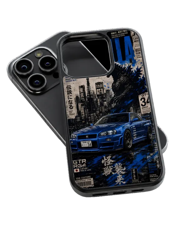 Blue_Nissan_Gtr_R34_Godzilla_Japanese_Street_Racing_Premium_Glass_Covr_Default_Title