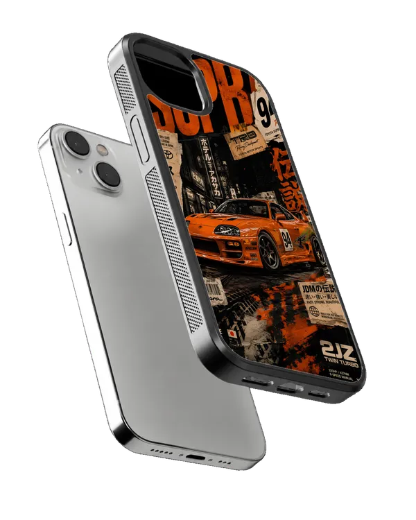 Orange_Toyota_Supra_Mk4_Jdm_Street_Racing_Premium_Glass_Covr_Default_Title