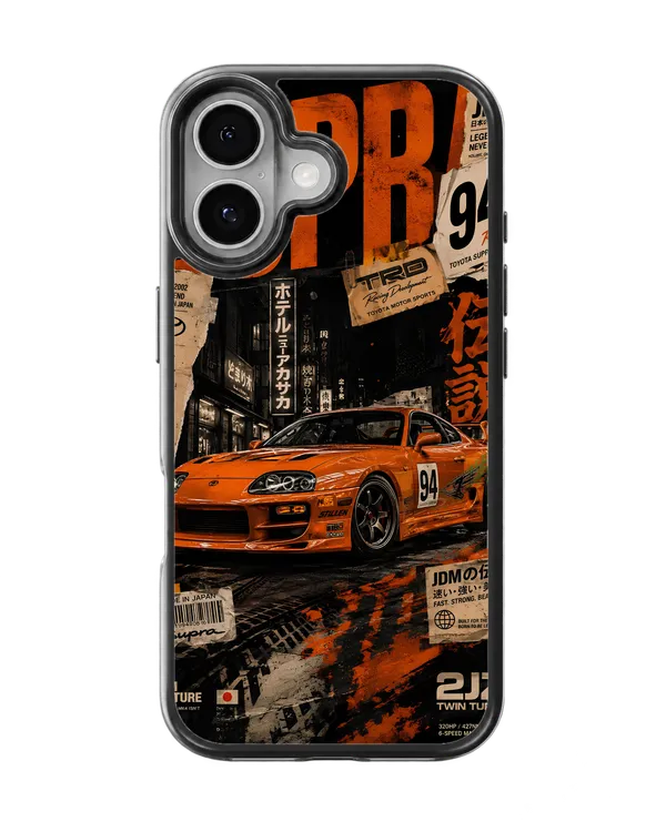 Orange_Toyota_Supra_Mk4_Jdm_Street_Racing_Premium_Glass_Covr_Default_Title