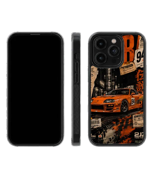 Orange_Toyota_Supra_Mk4_Jdm_Street_Racing_Premium_Glass_Covr_Default_Title