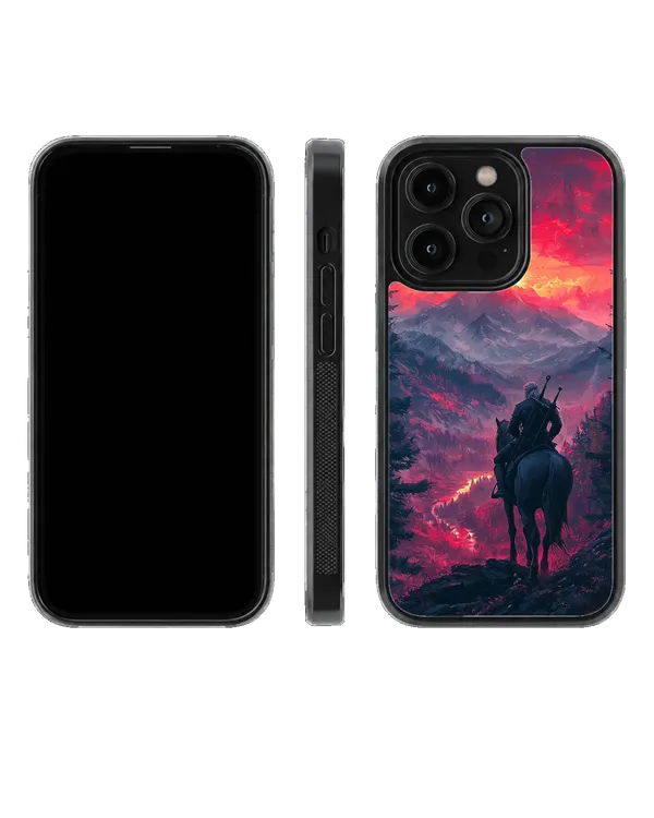 The_Witcher_Geralt_Of_Rivia_Horseback_Mountain_Fantasy_Premium_Glass_Covr_Default_Title