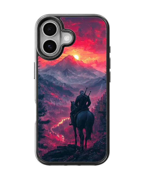 The_Witcher_Geralt_Of_Rivia_Horseback_Mountain_Fantasy_Premium_Glass_Covr_Default_Title
