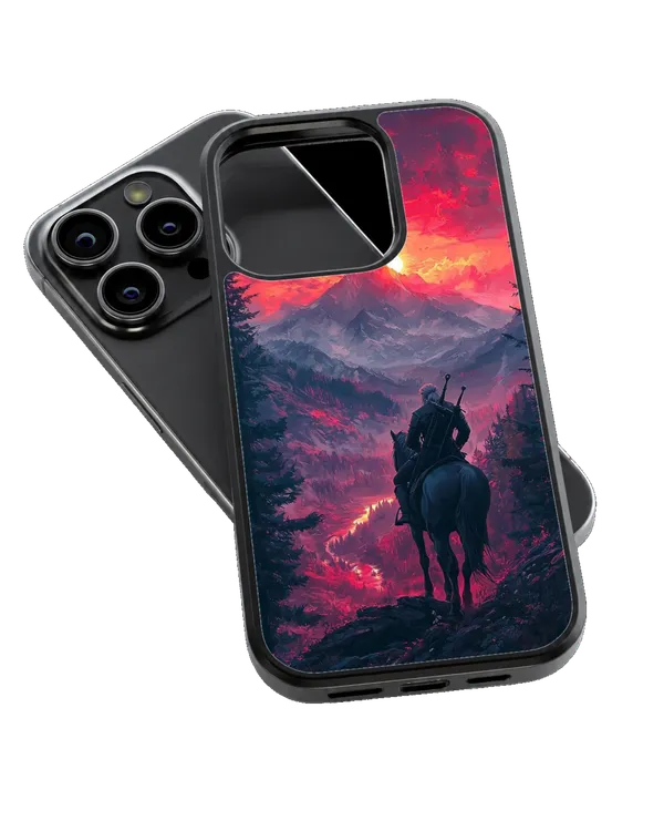 The_Witcher_Geralt_Of_Rivia_Horseback_Mountain_Fantasy_Premium_Glass_Covr_Default_Title