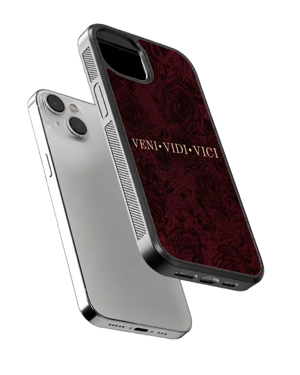 Veni_Vidi_Vici_Burgundy_Rose_Gothic_Aesthetic_Premium_Glass_Covr_Default_Title