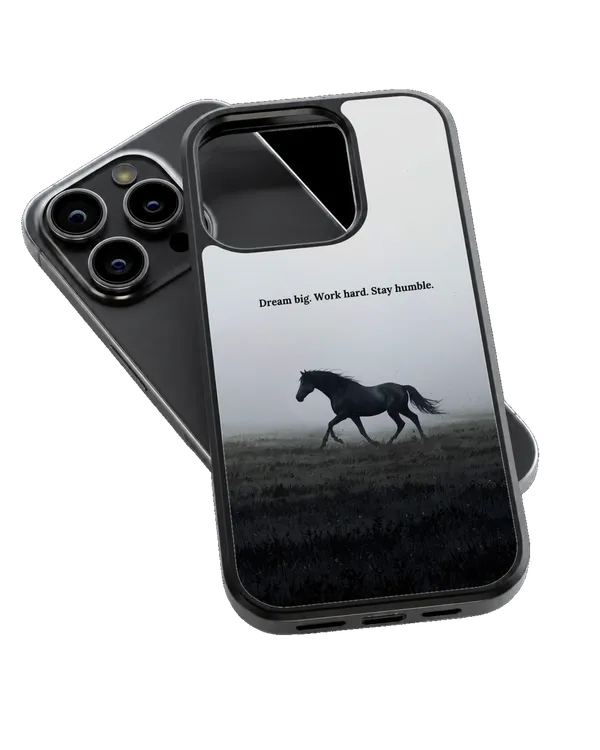 Dream_Big_Work_Hard_Stay_Humble_Black_Horse_Motivational_Premium_Glass_Covr_Default_Title