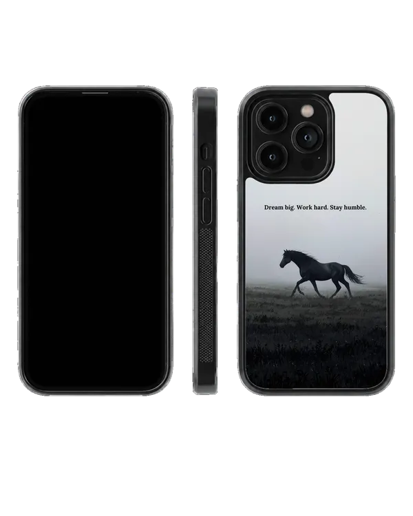 Dream_Big_Work_Hard_Stay_Humble_Black_Horse_Motivational_Premium_Glass_Covr_Default_Title