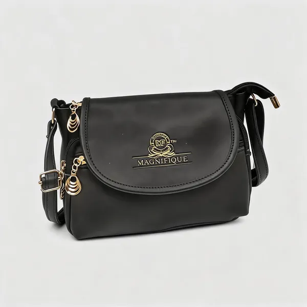 Black_Pu_Solid_Sling_Bag_For_Women