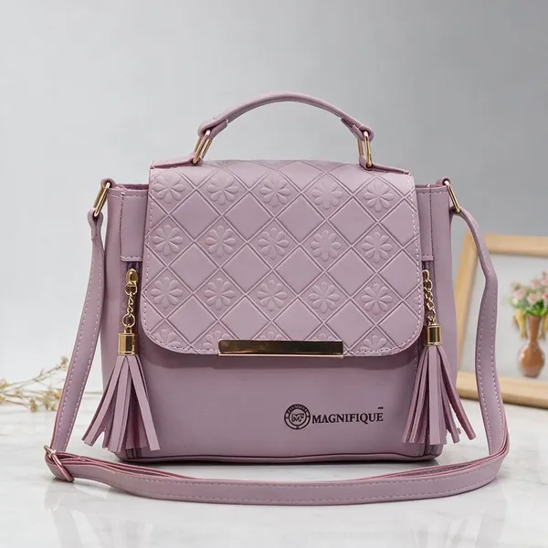 Baby_Pink_Pu_Embossed_Sling_Bag_For_Women