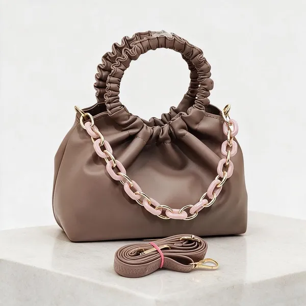 Brown_Pu_Solid_Chain_Strap_Sling_Bag_For_Women