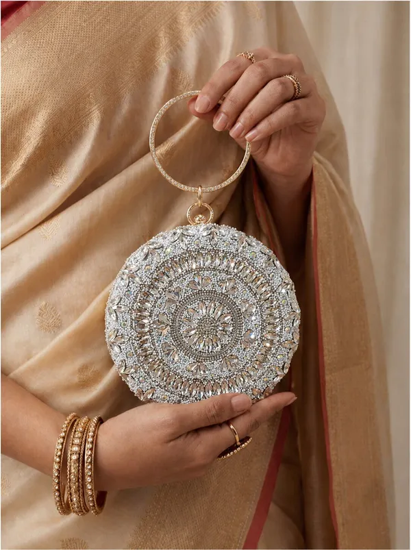 Silver_Pu_Embellished_Party_Sling_Bag_For_Women