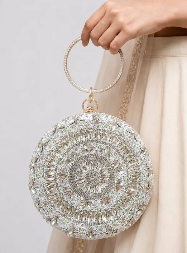 Silver_Pu_Embellished_Party_Sling_Bag_For_Women