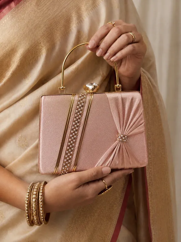 Peach_Pu_Embellished_Party_Clutch_For_Women