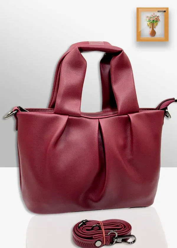 Pink_Pu_Solid_Casual_Zip_Sling_Bag_For_Women