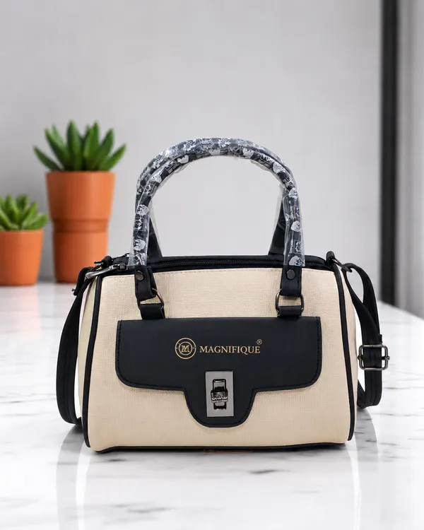 Black_Pu_Duffle_Style_Sling_Bag_For_Women