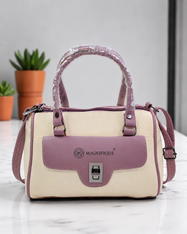 Purple_Pu_Duffle_Style_Sling_Bag_For_Women