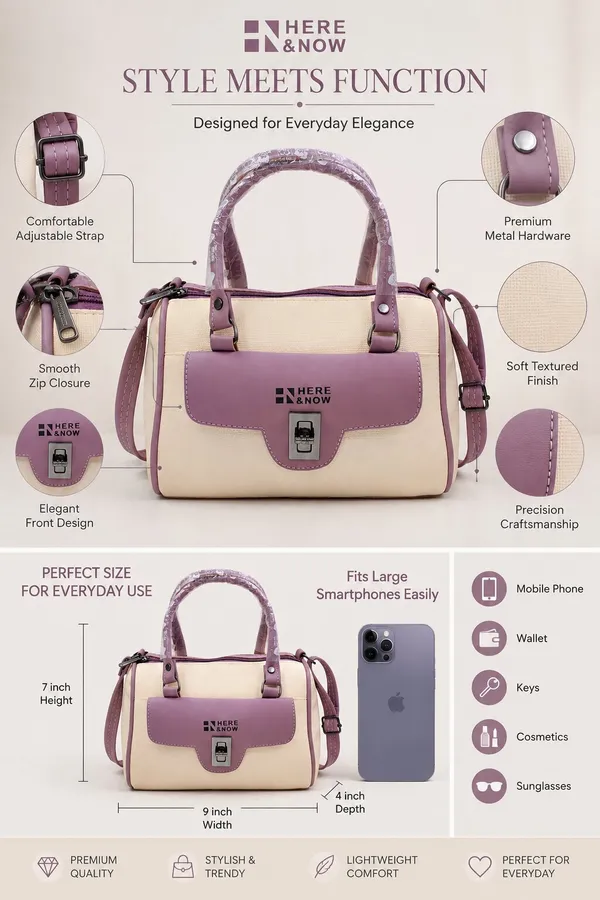Purple_Pu_Duffle_Style_Sling_Bag_For_Women