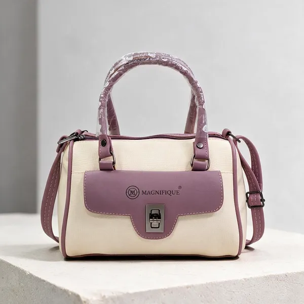 Purple_Pu_Duffle_Style_Sling_Bag_For_Women