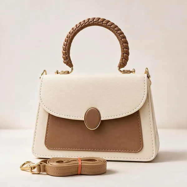 Khaki_Pu_Quilted_Box_Sling_Bag_For_Women