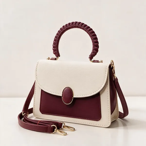 Maroon_Pu_Quilted_Box_Sling_Bag_For_Women