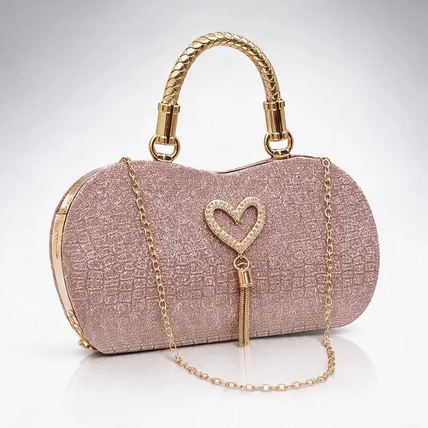 Pink_Pu_Textured_Embellished_Party_Clutch_For_Women