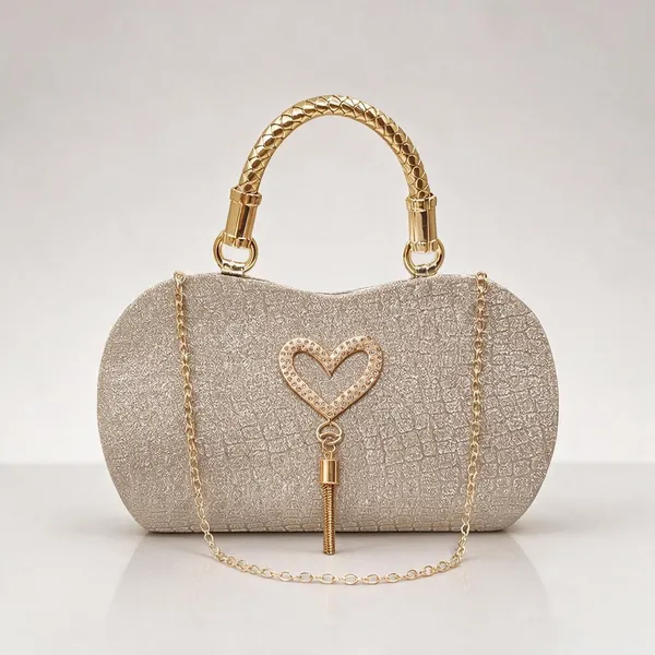 White_Pu_Textured_Embellished_Party_Clutch_For_Women
