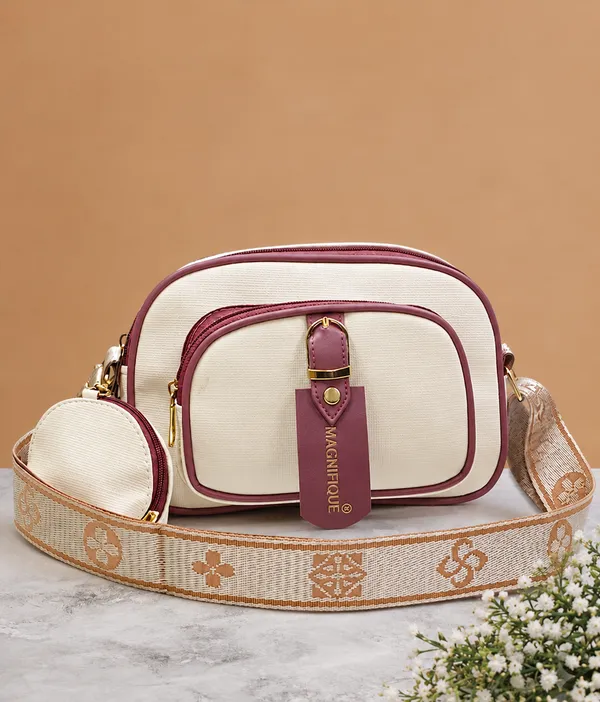Maroon_Pu_Solid_Zipper_Sling_Bag_For_Women