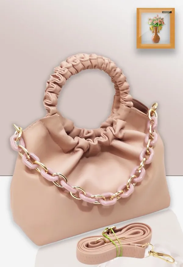 Pink_Pu_Solid_Casual_Sling_Bag_For_Women