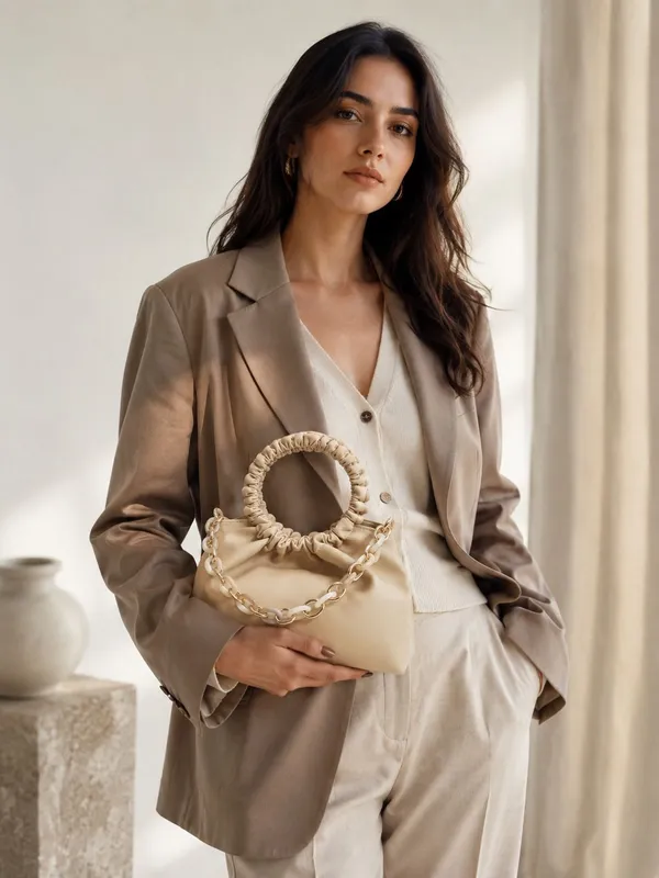 Cream_Pu_Solid_Casual_Sling_Bag_For_Women