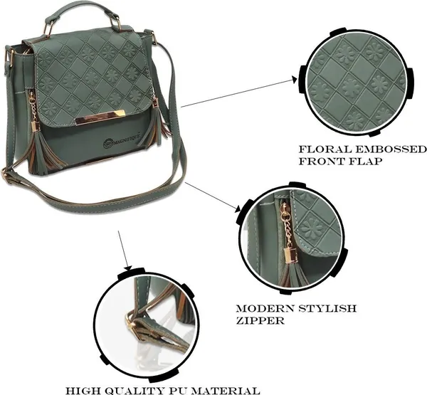 Green_Pu_Embossed_Sling_Bag_For_Women