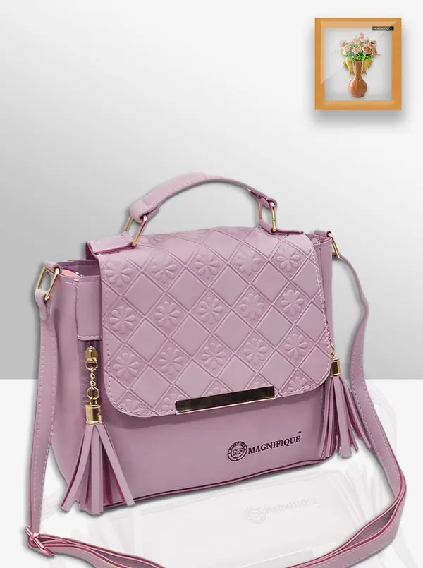 Baby_Pink_Pu_Embossed_Sling_Bag_For_Women