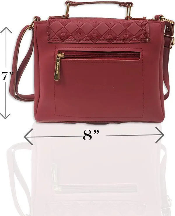 Maroon_Pu_Embossed_Sling_Bag_For_Women