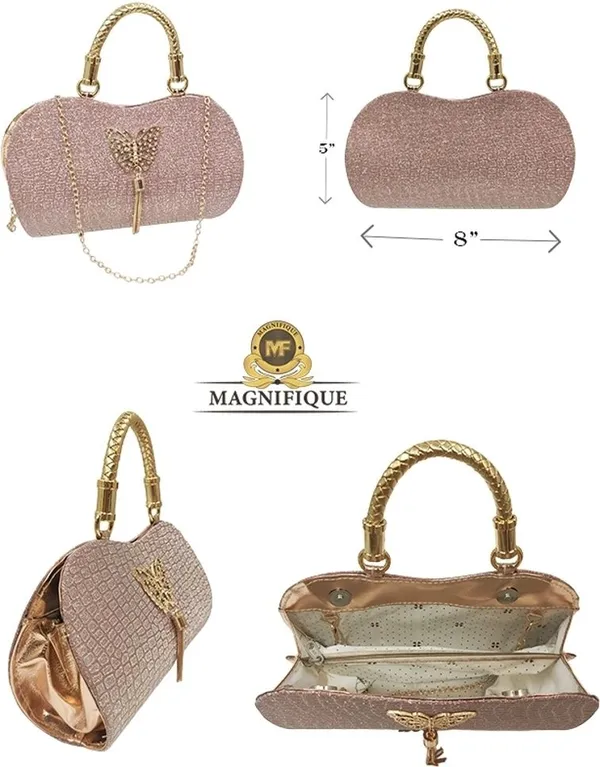 Peach_Pu_Textured_Embellished_Party_Clutch_For_Women