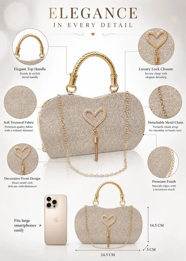White_Pu_Textured_Embellished_Party_Clutch_For_Women