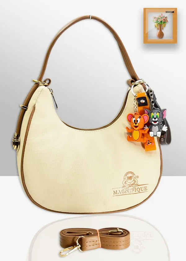Khaki_Pu_Solid_Sling_Bag_For_Women