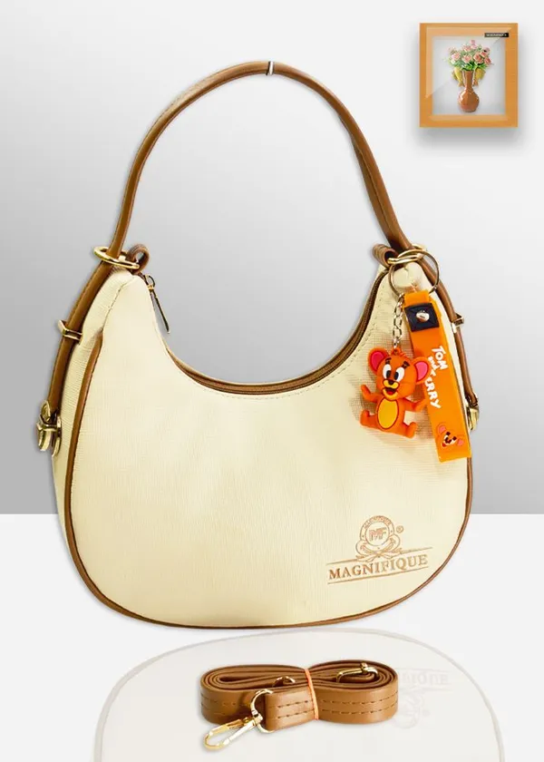 Khaki_Pu_Solid_Sling_Bag_For_Women