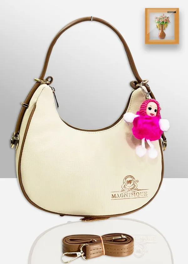 Khaki_Pu_Solid_Sling_Bag_For_Women
