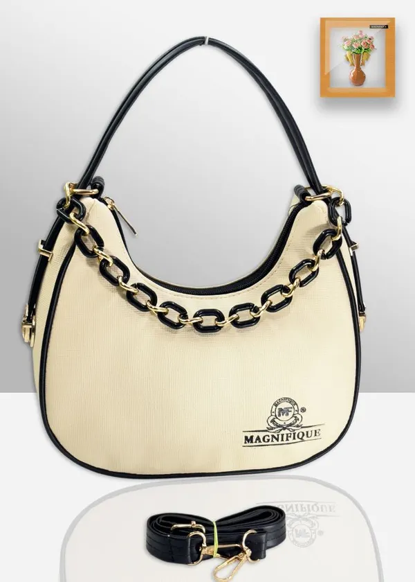 Black_Pu_Solid_Chain_Handle_Sling_Bag_For_Women