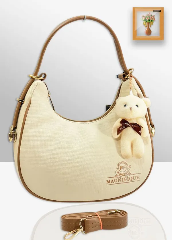 Khaki_Pu_Solid_Sling_Bag_For_Women