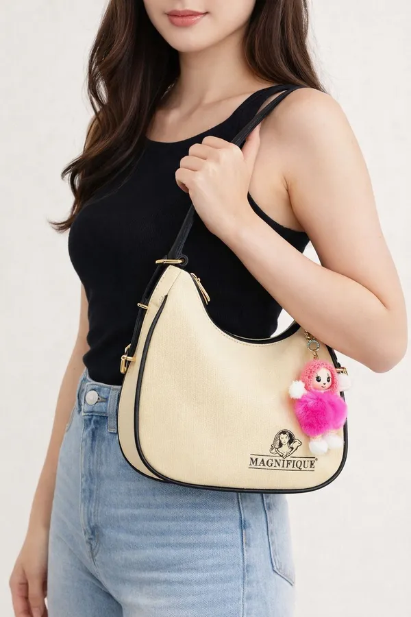 Black_Pu_Solid_Casual_Keychain_Sling_Bag_For_Women